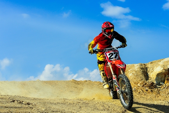 honda dirt bike at the sand dunes