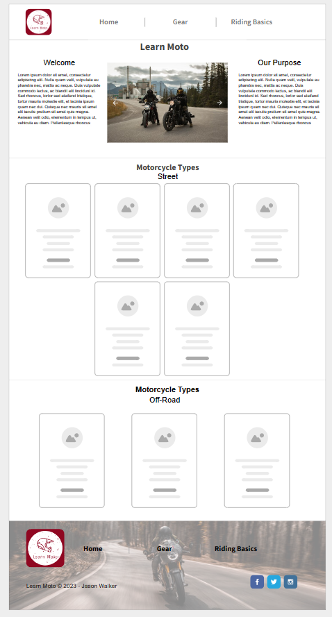 home page wireframe