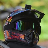 dirt bike helmet on a motorcycle seat